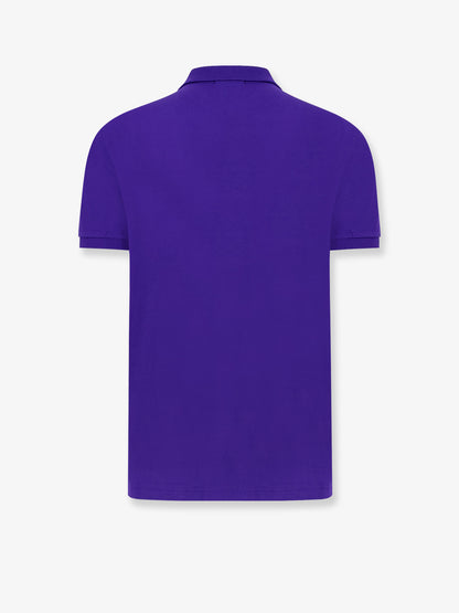 Maglia polo in cotone con logo ricamato thumbnail