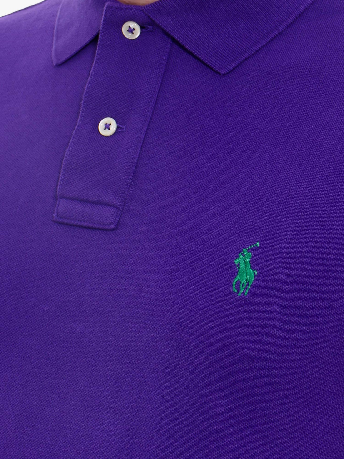 Maglia polo in cotone con logo ricamato