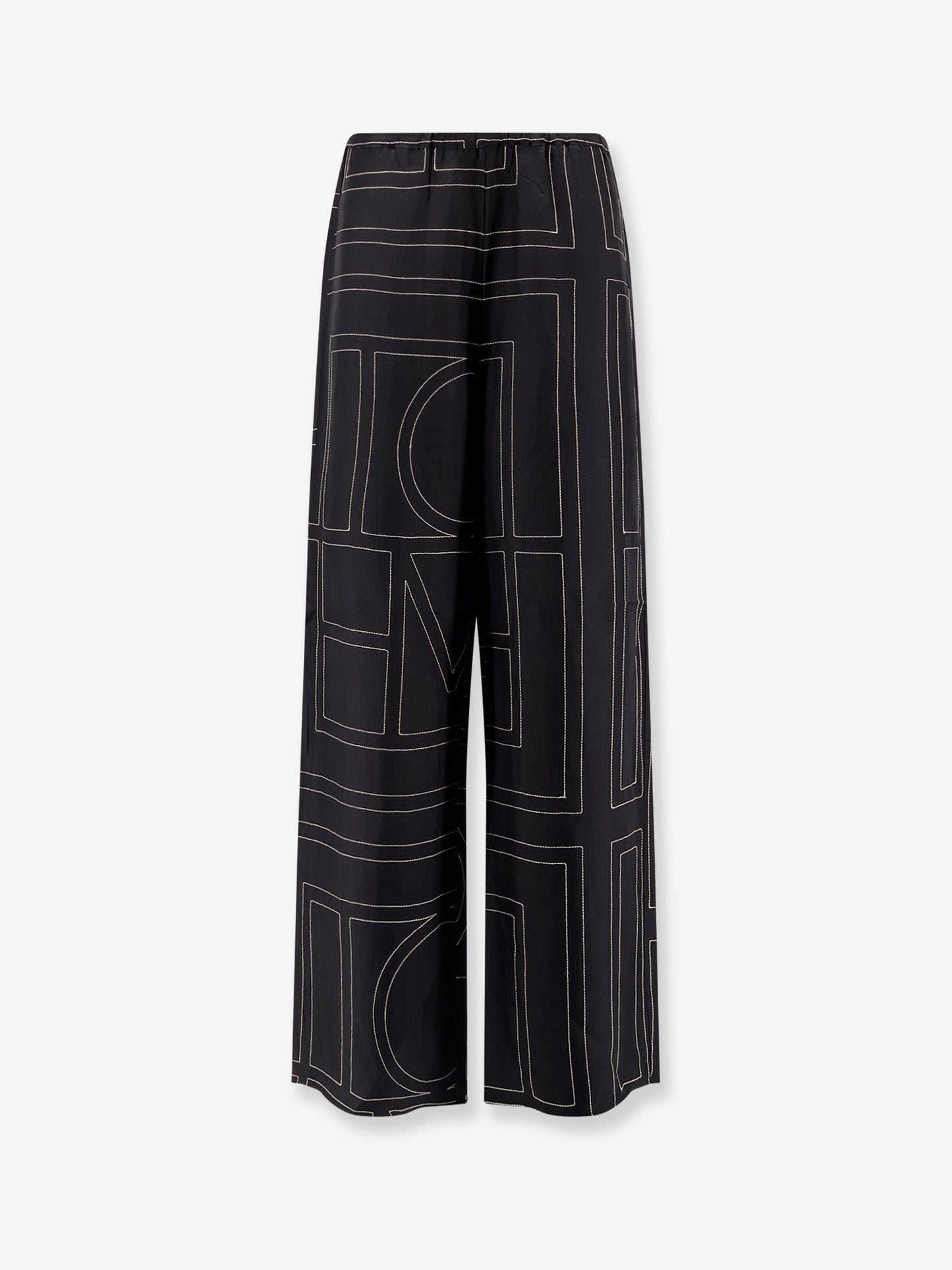 Silk trousers with Monogram Logo embroidery