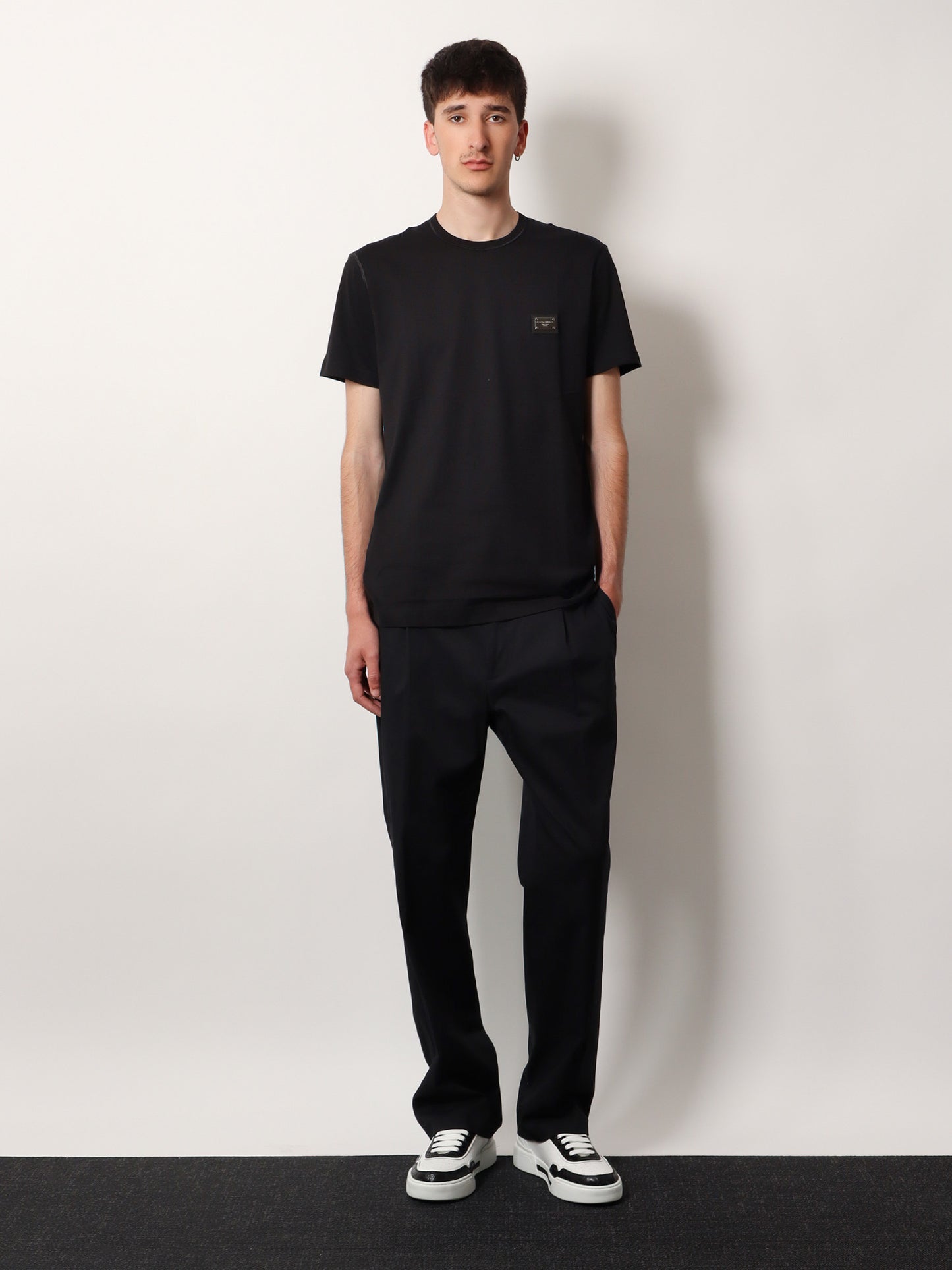 Cotton T-shirt with logo patch