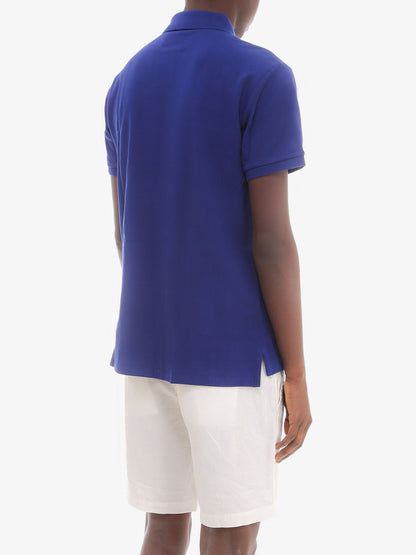 Maglia polo in cotone con logo ricamato thumbnail