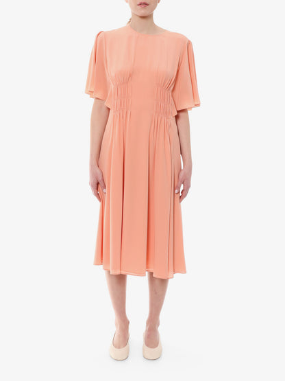 Abito in seta con drappeggio frontale thumbnail