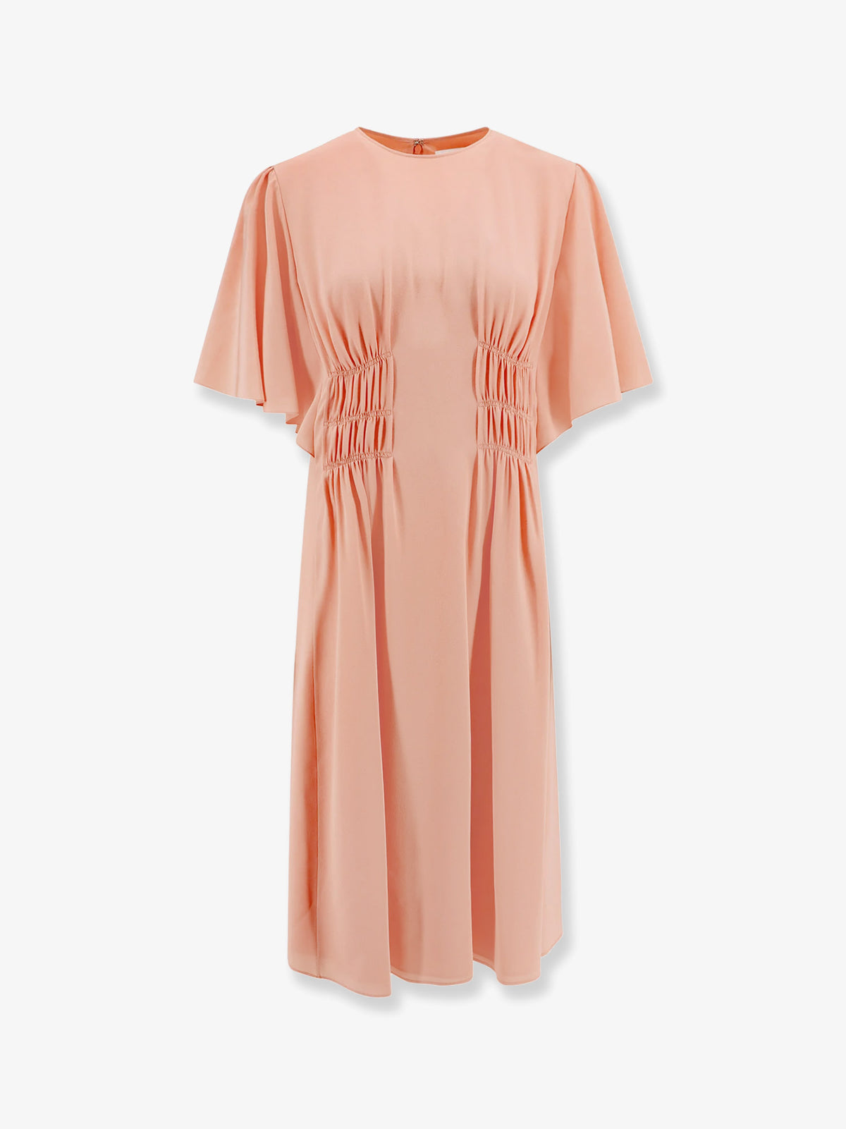 Silk dress frontal drapery