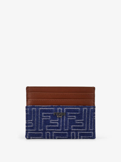 Jacquard FF fabric cardholder with denim effect thumbnail