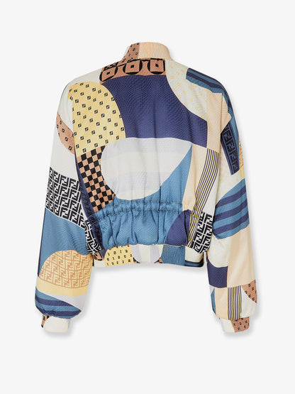Reversible patchwork silk bomber thumbnail