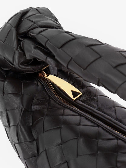 Mini jodie leather handbag with intrecciato motif thumbnail