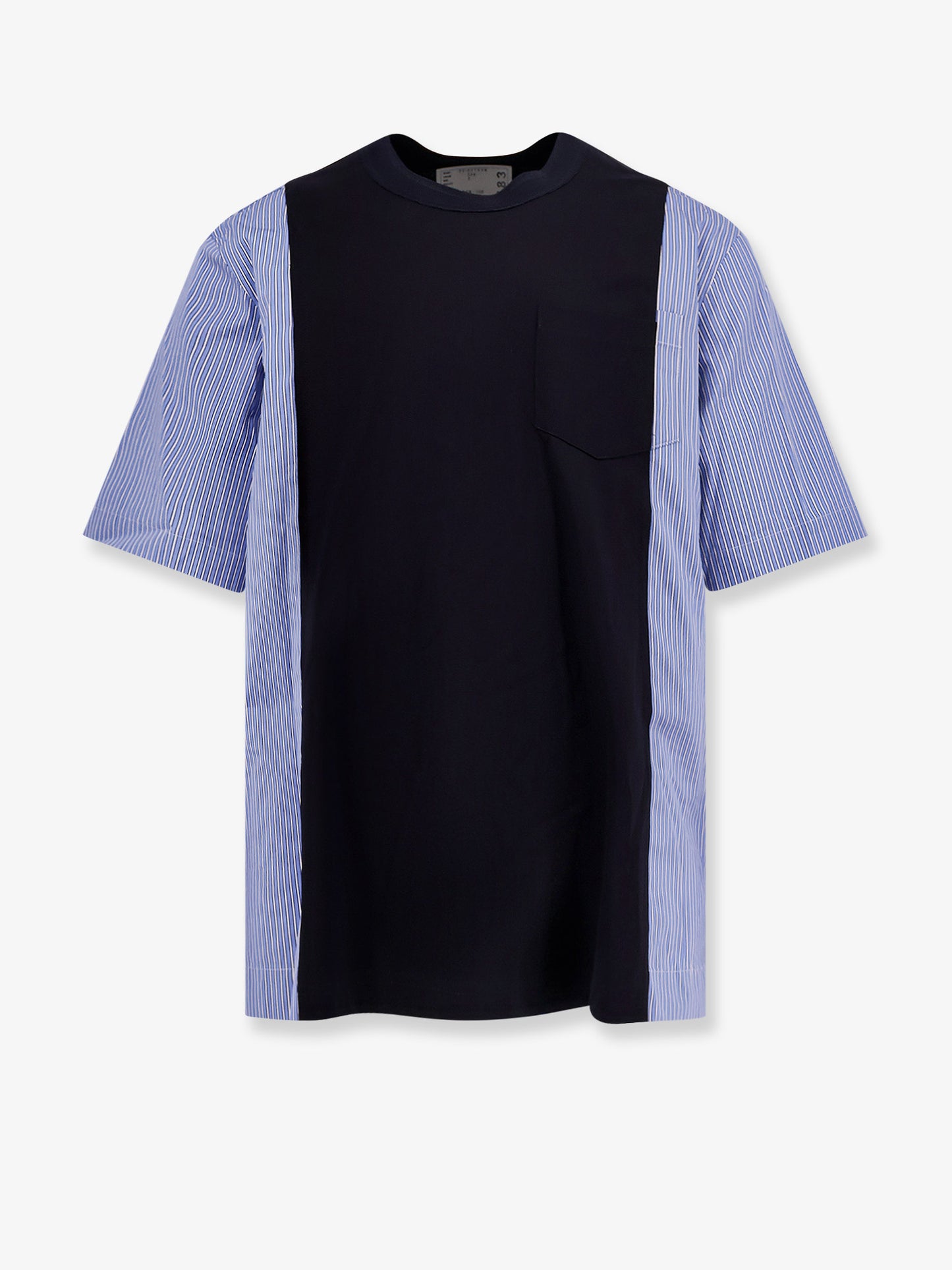 Cotton jersey T-shirt with popeline inserts