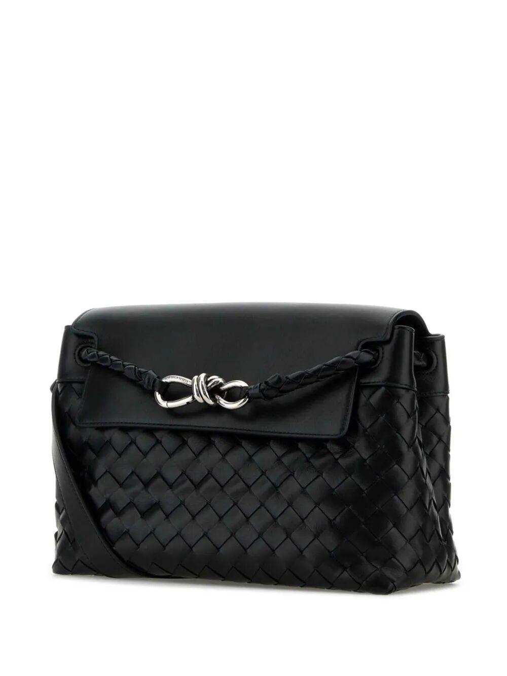 Andiamo messenger leather bag with Intrecciato motif