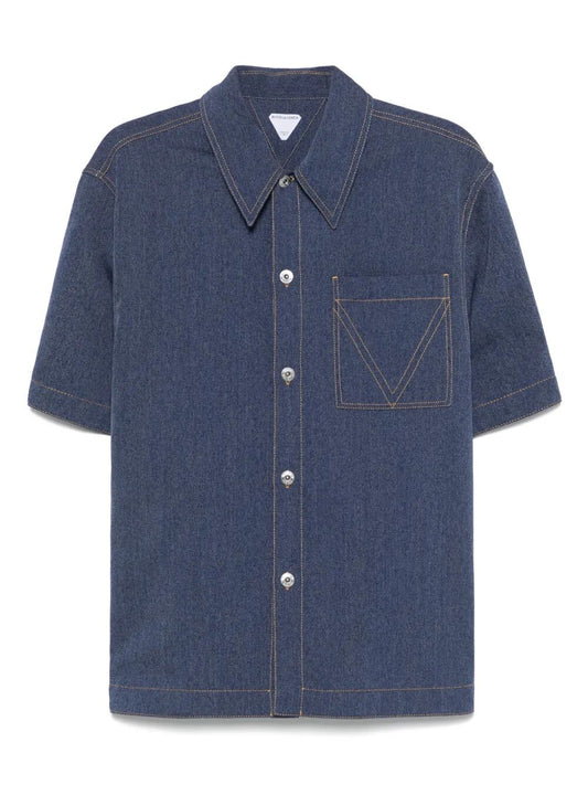 Camicia in lana e cotone