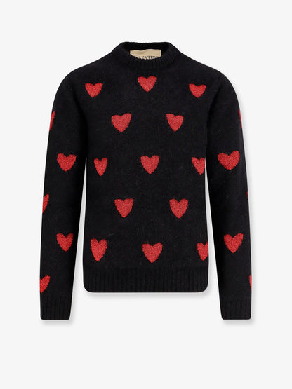 Wool and mohair sweater with lurex hearts thumbnail