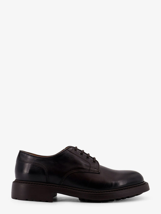 Derby leather lace-up shoe
