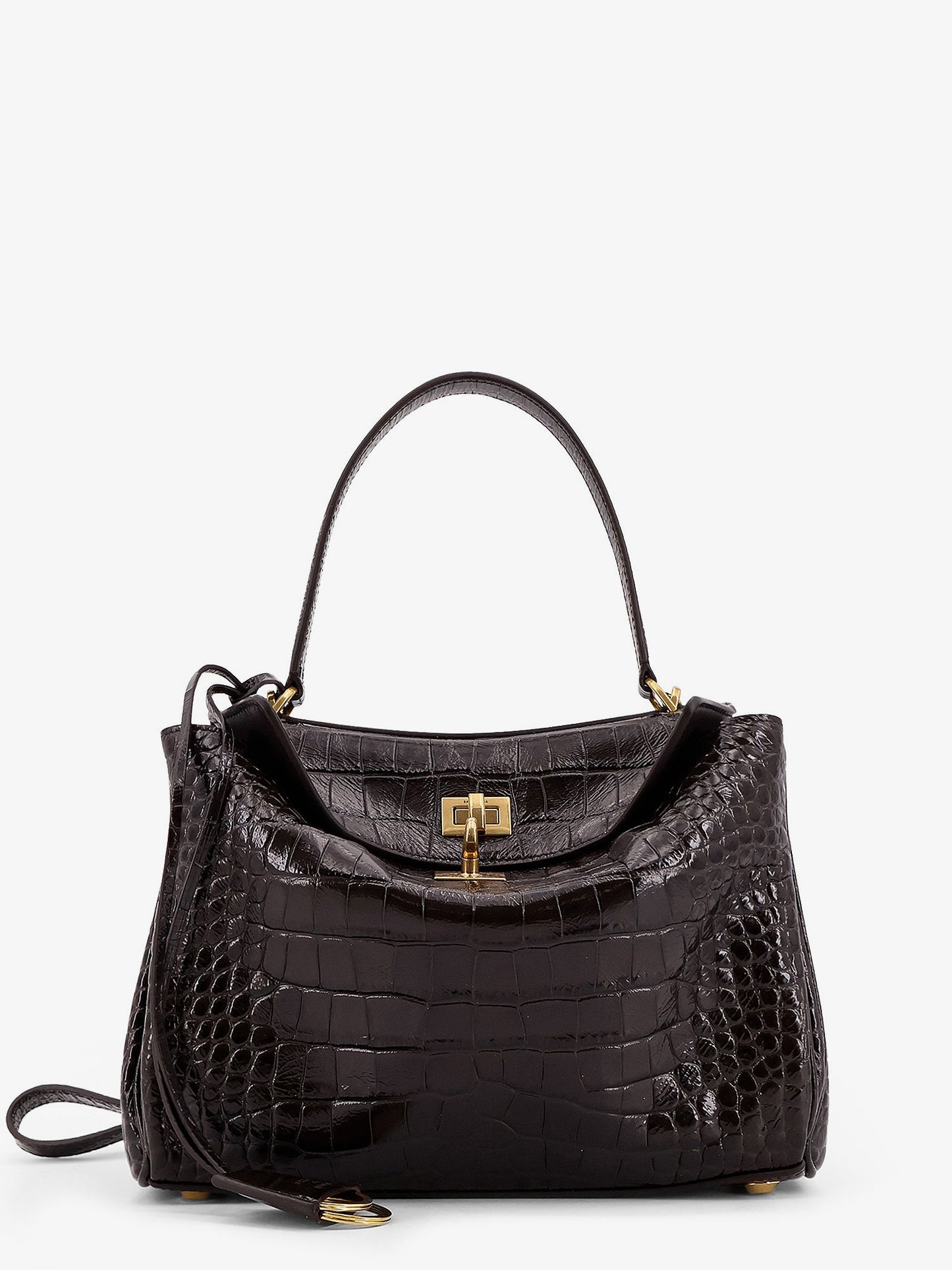 Rodeo leather shoulder bag with croco effect