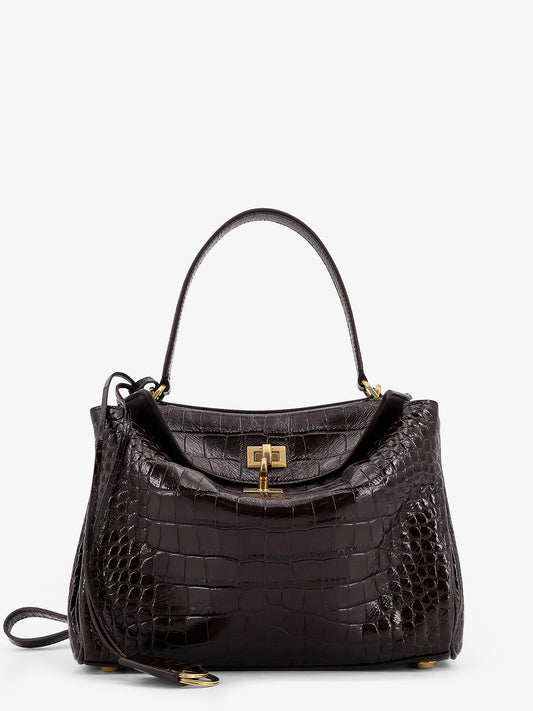 Rodeo leather shoulder bag with croco effect