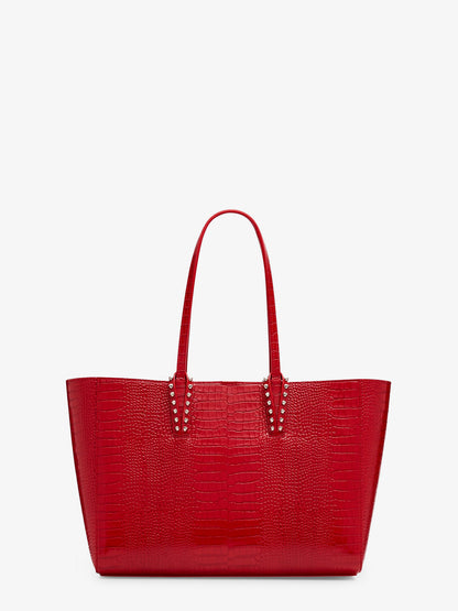 Cabata leather shoulder bag with croco effect thumbnail