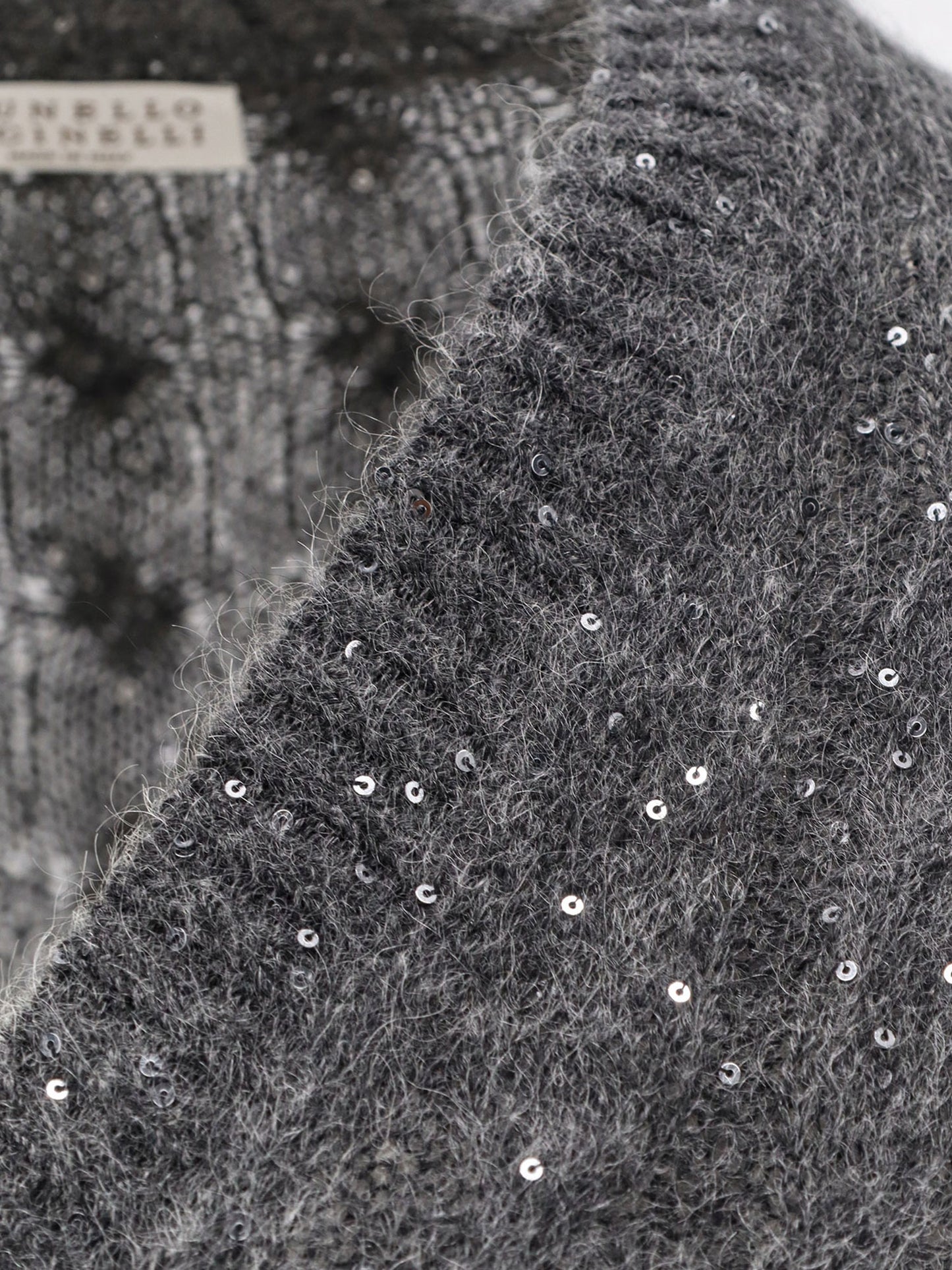 Wool blend sweater with all-over sequins