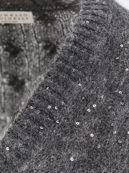 Wool blend sweater with all-over sequins thumbnail