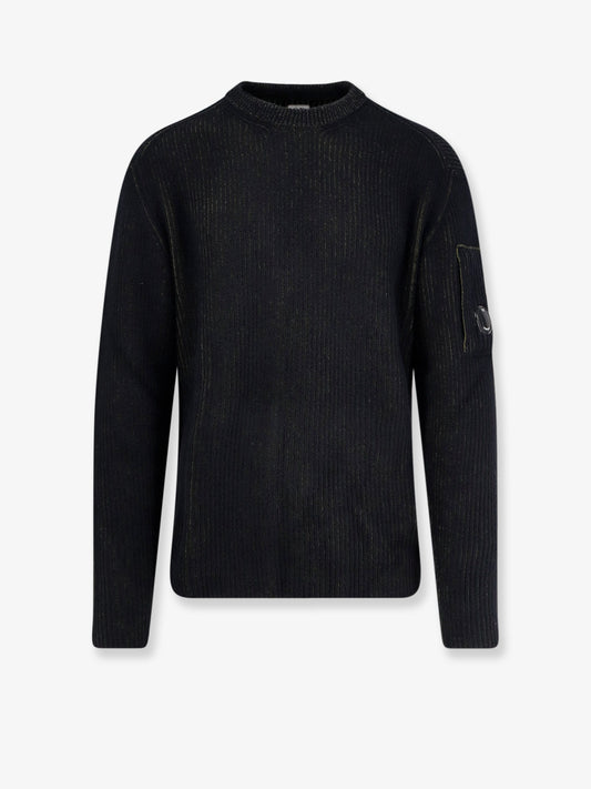 Fleece knit ribbed sweater