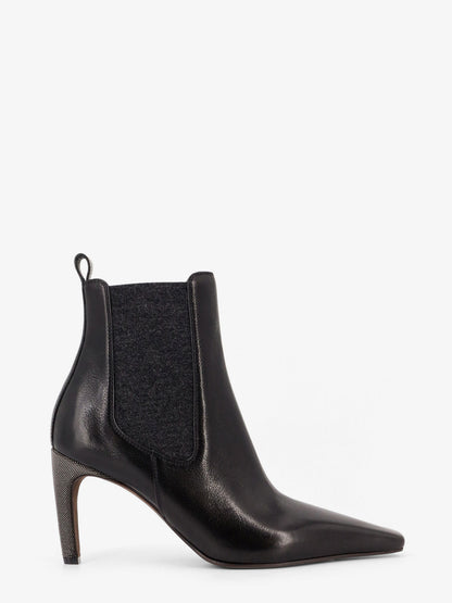Leather boots with Monili detail on the heel thumbnail