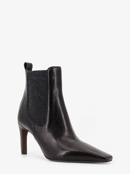 Leather boots with Monili detail on the heel thumbnail