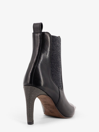 Leather boots with Monili detail on the heel thumbnail