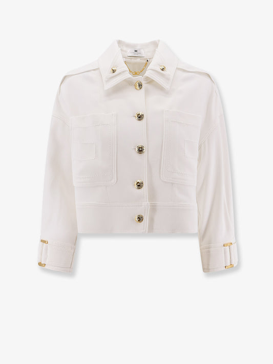 Cropped viscose jacket