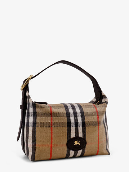 Coated canvas handbag with check pattern thumbnail
