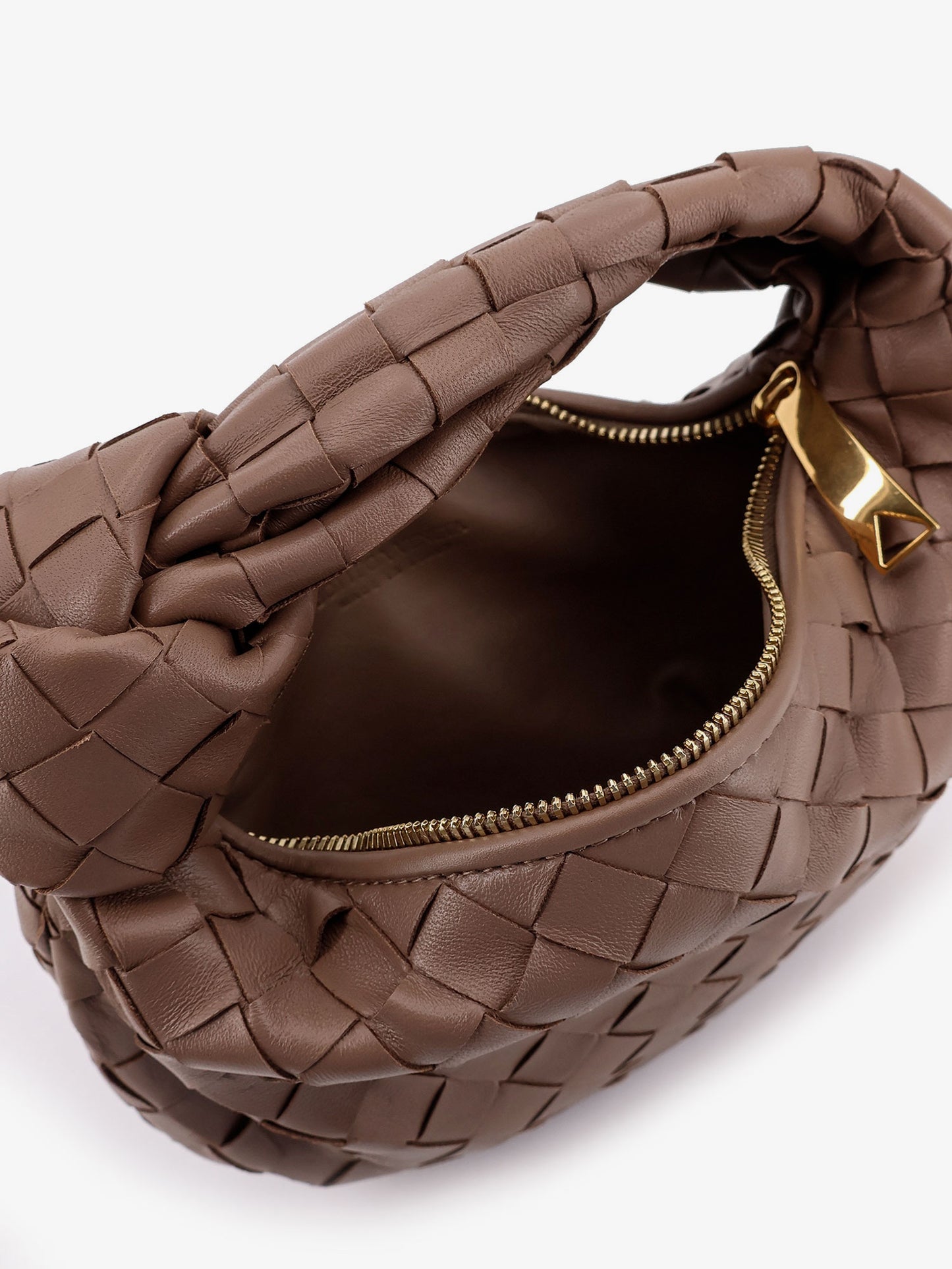 Mini Jodie leather handbag with Intrecciato pattern