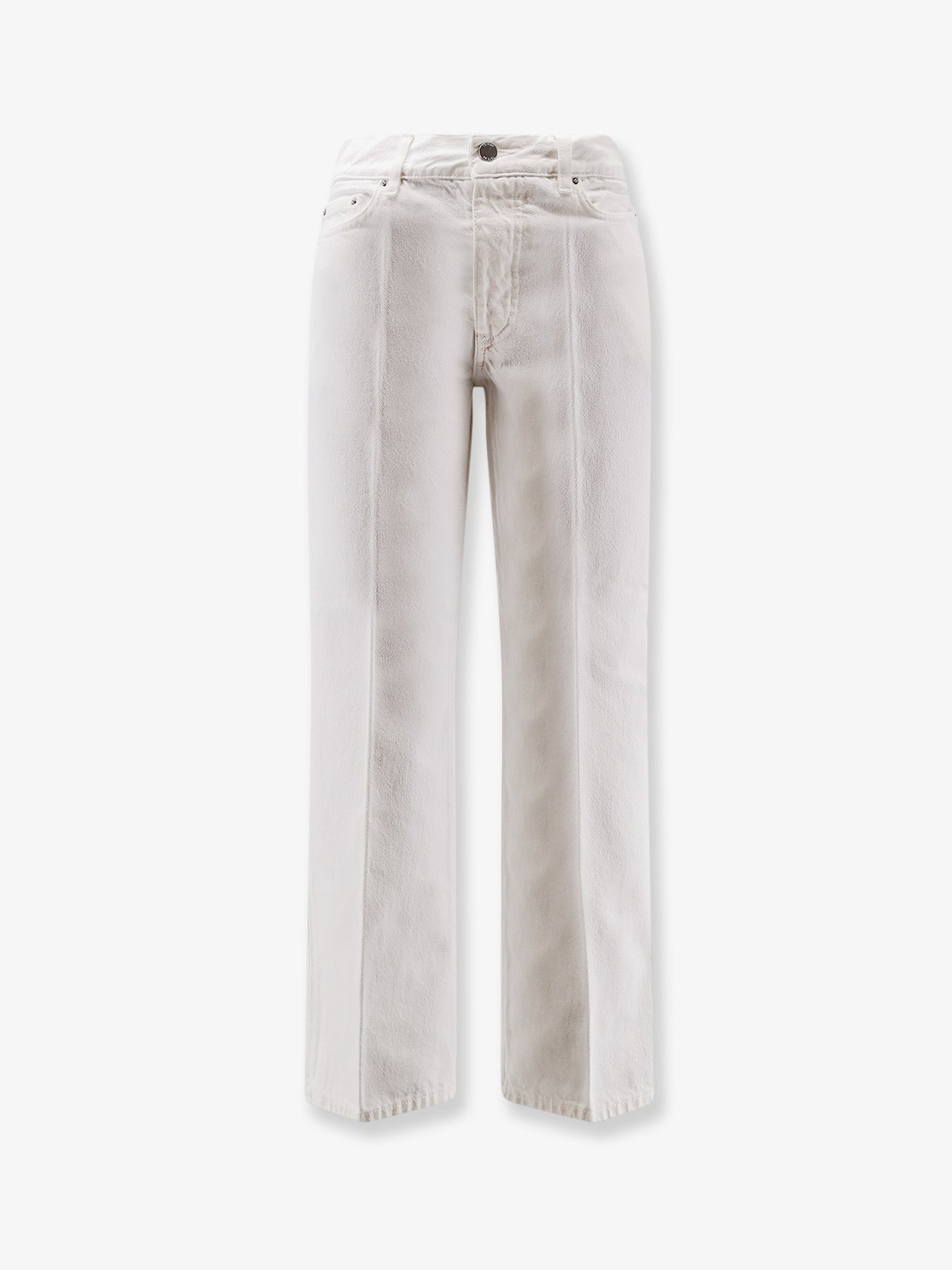 White denim trousers with flared bottom