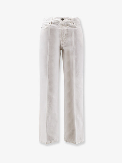 White denim trousers with flared bottom thumbnail