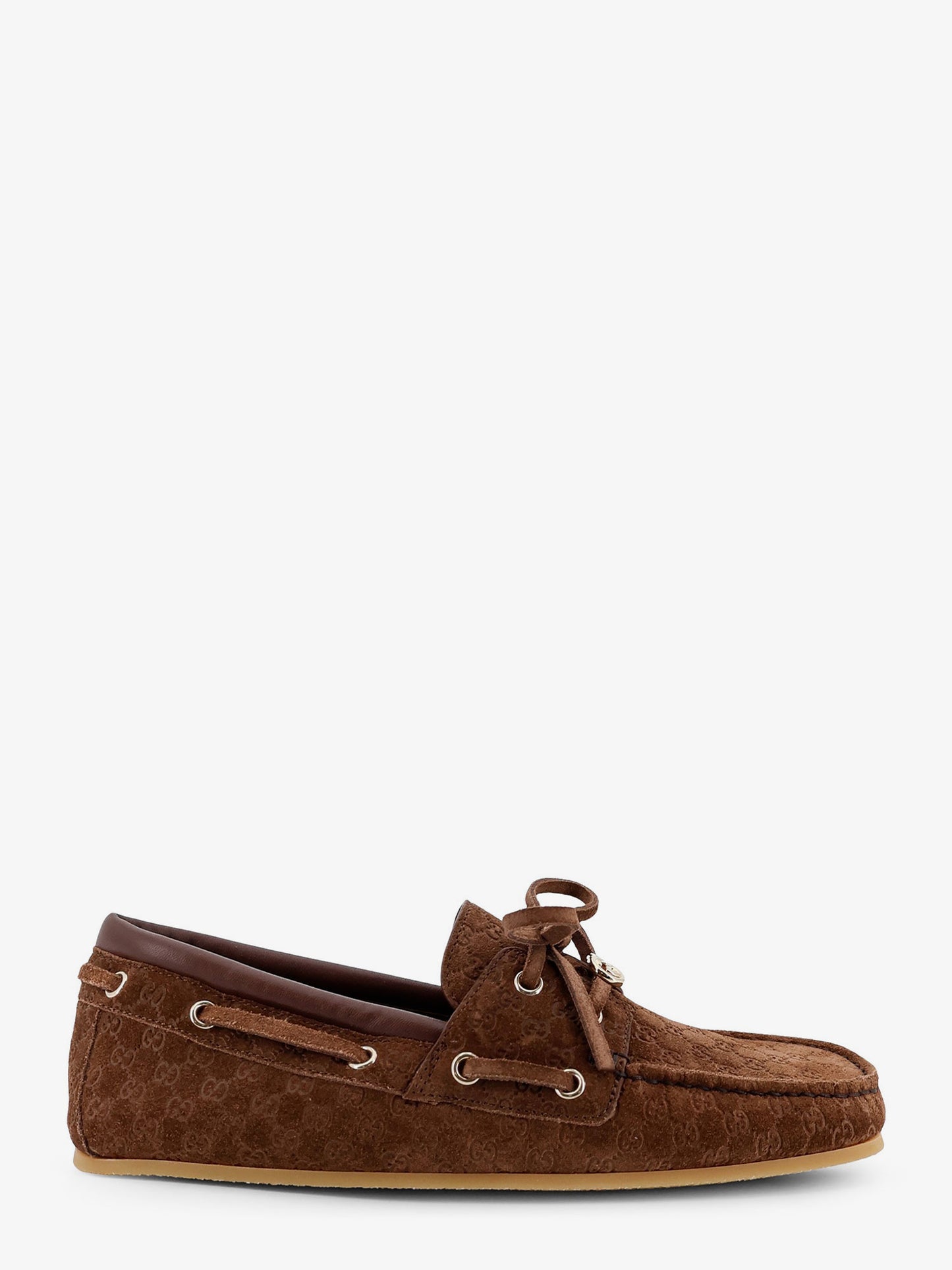 Suede loafers with all-over GG logo
