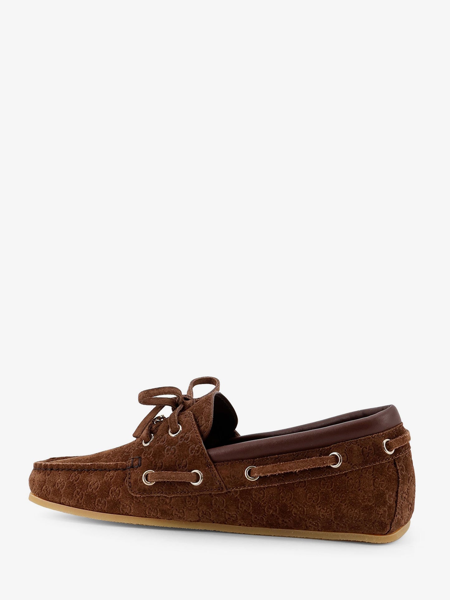 Suede loafers with all-over GG logo