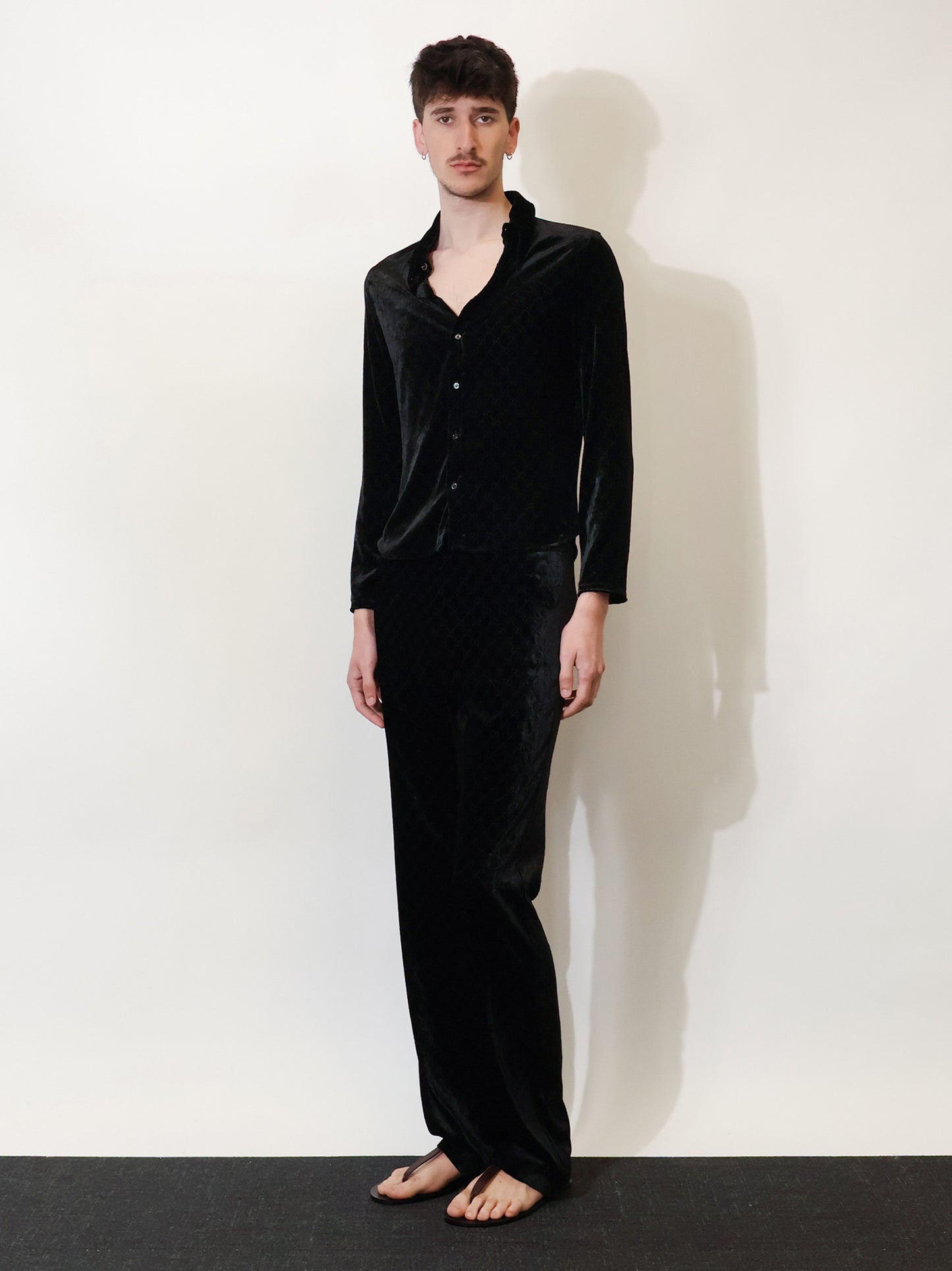 GG stretch devoré velvet trousers