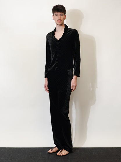 GG stretch devoré velvet trousers thumbnail