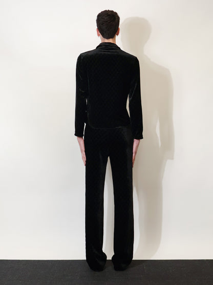 GG stretch devoré velvet trousers thumbnail