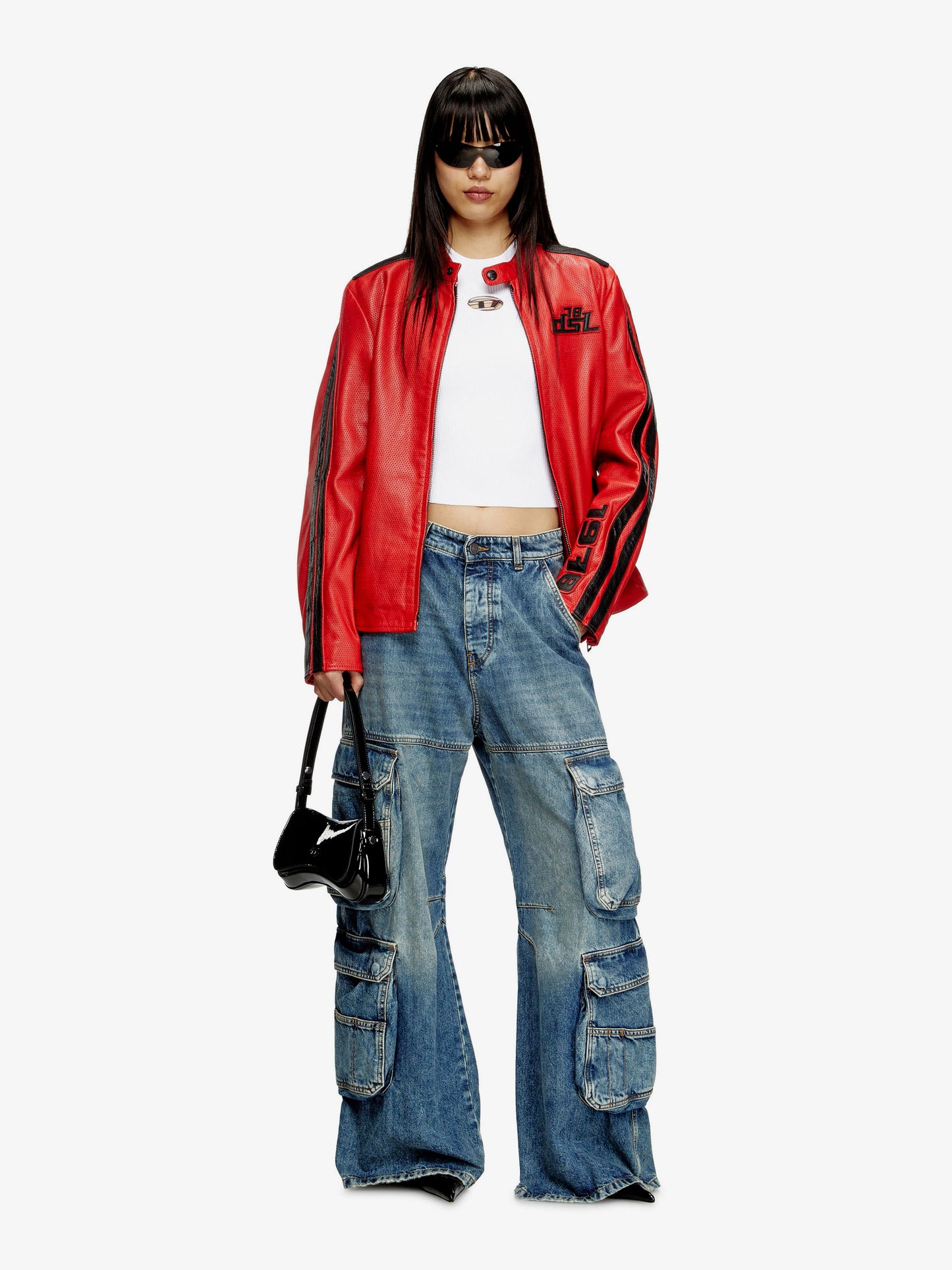 Play Clutch shiny leather shoulder bag