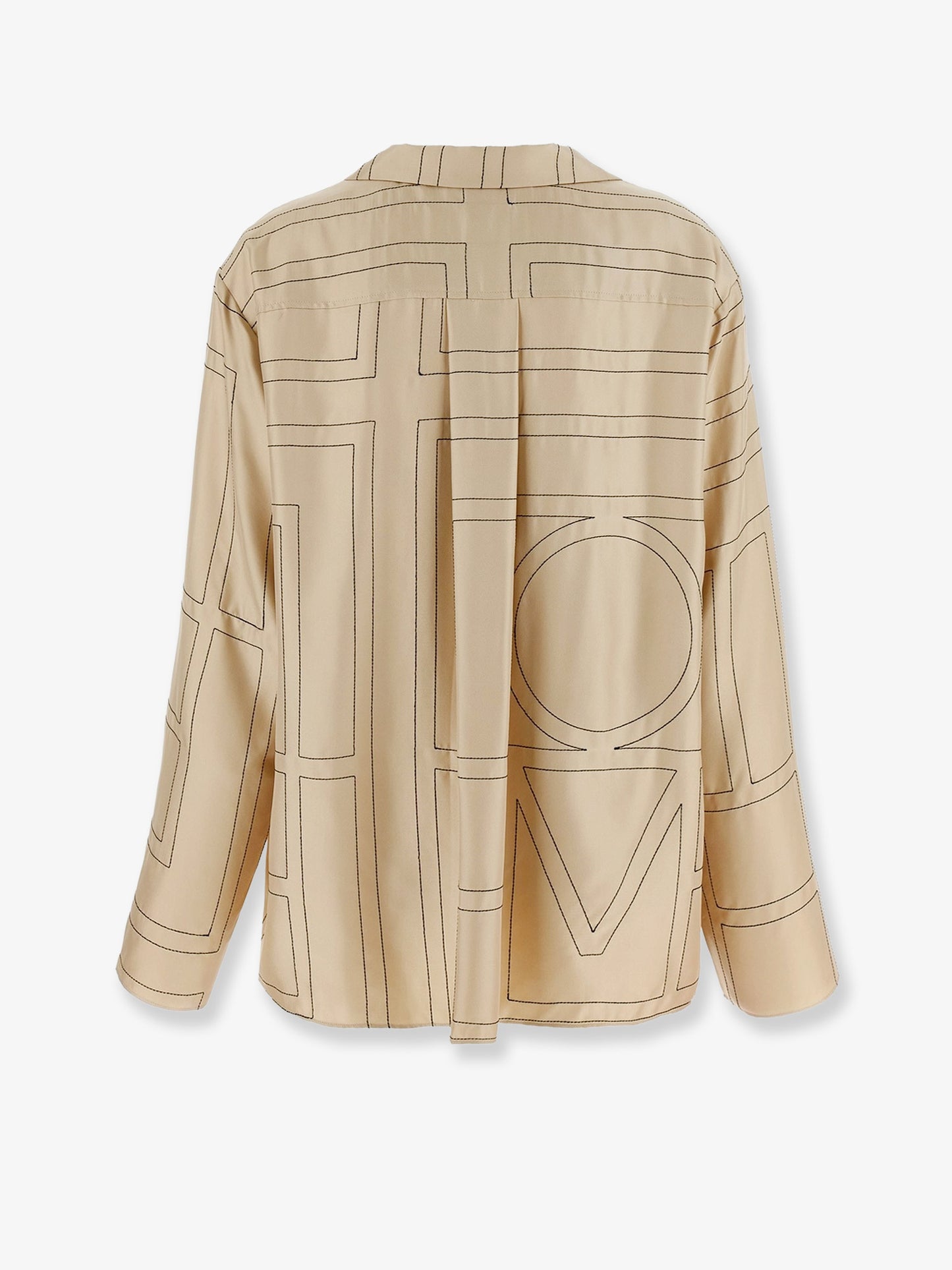 Silk shirt with monogram logo embroidery