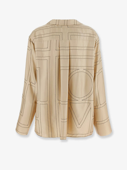 Silk shirt with monogram logo embroidery thumbnail