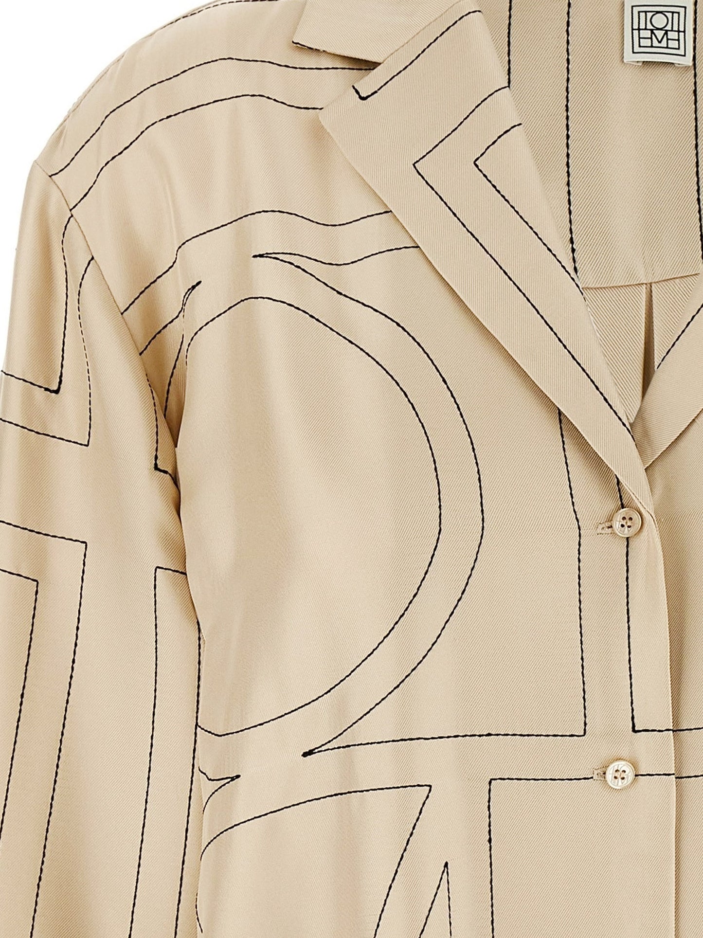 Silk shirt with monogram logo embroidery
