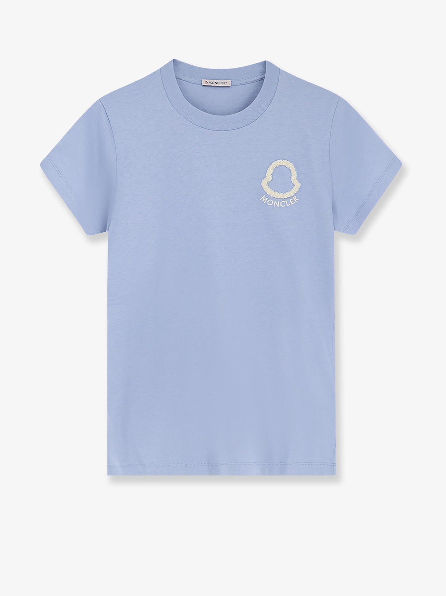 Cotton T-shirt with flocked logo on the front