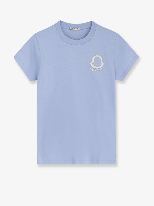 Cotton T-shirt with flocked logo on the front
