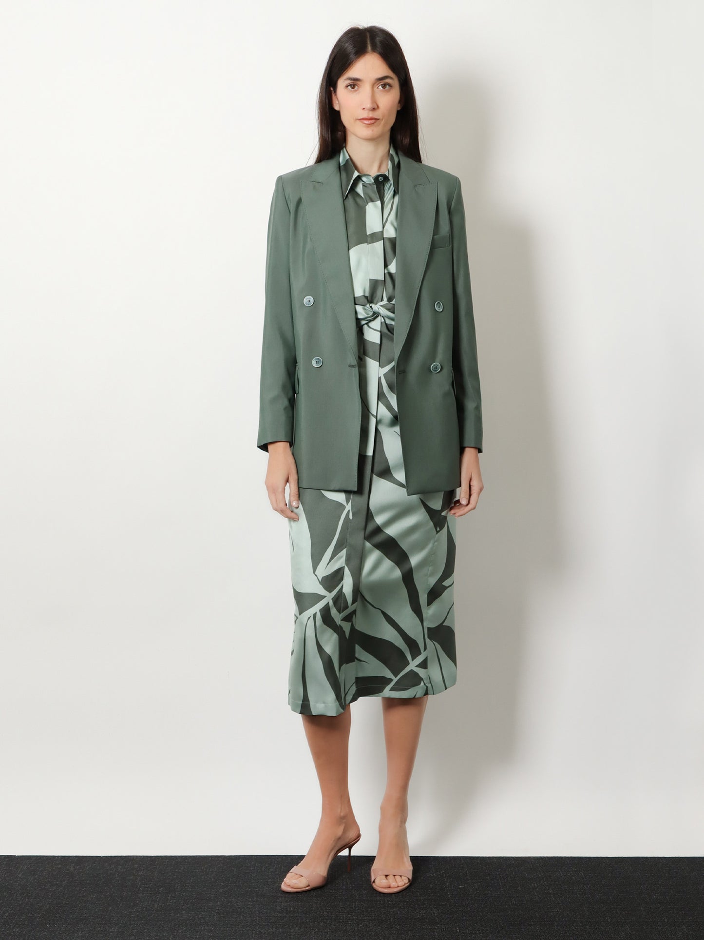 Blazer Mxmalbata in lana vergine e seta