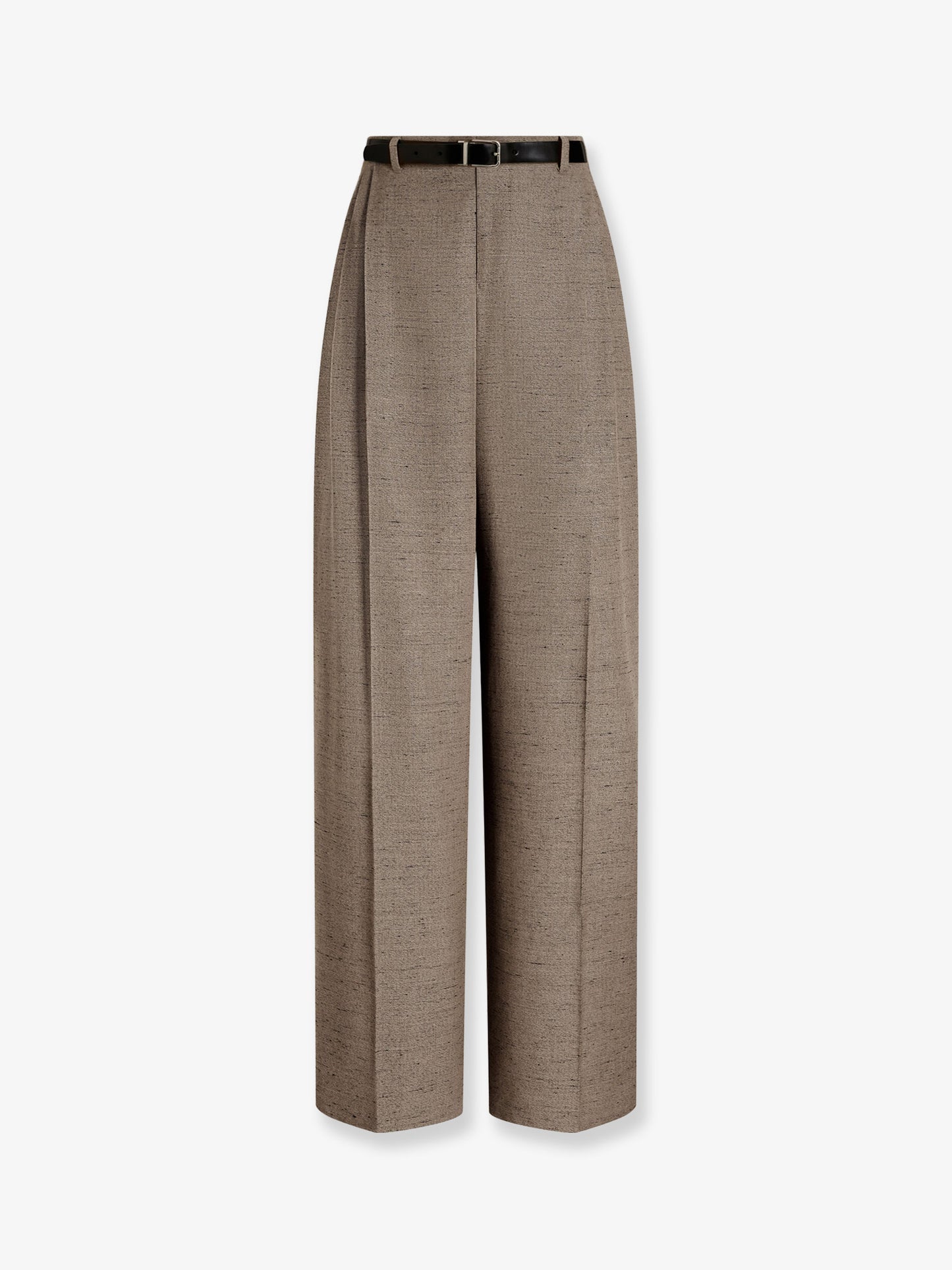 Mélange trousers with belt