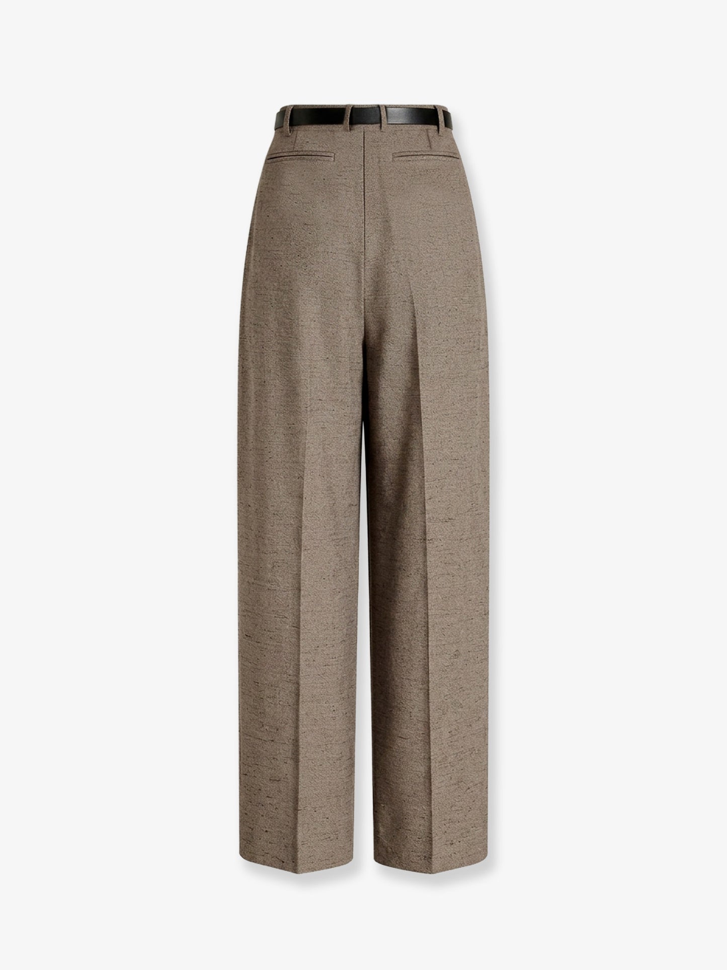 Mélange trousers with belt