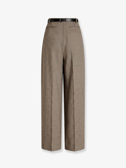 Mélange trousers with belt thumbnail