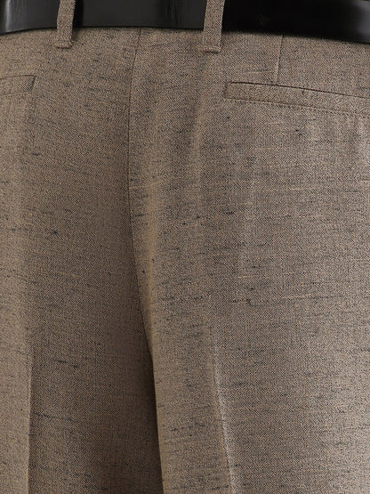 Mélange trousers with belt thumbnail