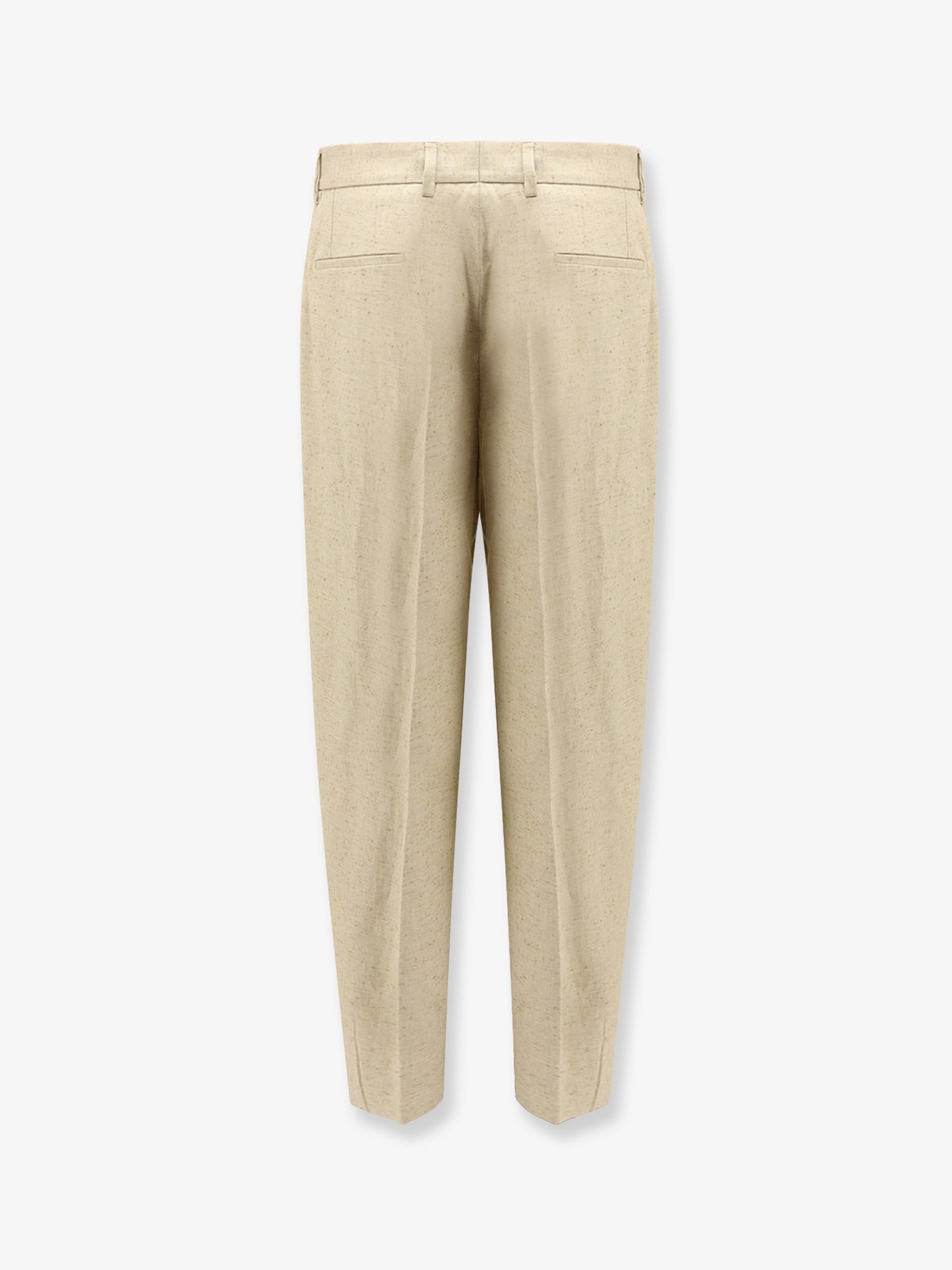 Pantaloni in canapa, lino e seta effetto tweed