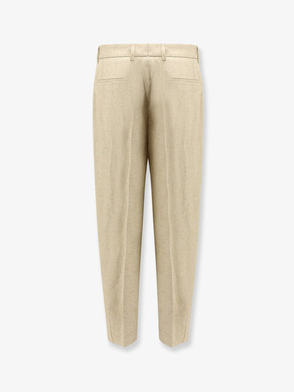 Pantaloni in canapa, lino e seta effetto tweed thumbnail