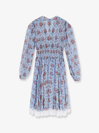 Long chiffon dress with Stampa Mazzo di Fiori print thumbnail