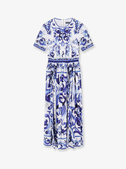 Poplin midi dress with Maiolica print thumbnail
