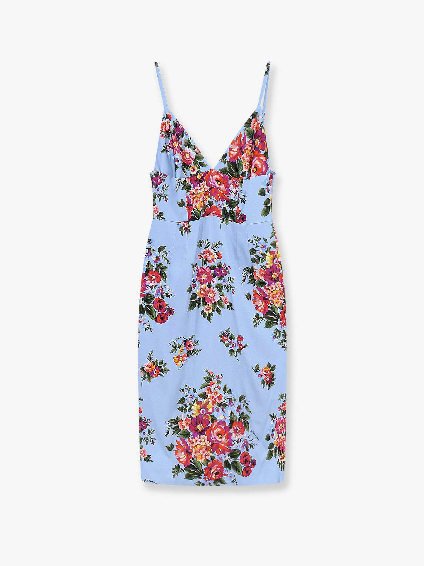 Satin dress with iconic print